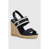 Tommy Hilfiger sandále WEBBING HIGH WEDGE SANDAL tmavomodrá