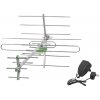 DVB-T TURBO TV-MUX8 COMBO Q100 VHF/UHF anténa, vertikálna (V) alebo horizontálna (H) polarizácia + napájanie + w