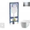 Geberit Duofix - Set predstenovej inštalácie, klozetu a dosky Tece One, tlačidla Sigma30, Rimless, SoftClose, lesklý chróm/chróm mat SANI11CT1102