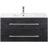 Kúpeľňový nábytkový set Sanox Stretto farba čela black oak ŠxVxH 101 x 51,8 x 39 cm s keramickým umývadlom
