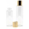 Plastová fľaša priehľadná, zlatý disc top, 100 ml