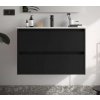 Salgar NOJA kúpeľňová skrinka s umývadlom 90 cm čierna (Luxusné Salgar skrinky do kúpeľne v matnom čiernom prevedení)