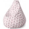 Sablio Sedací vak Pear Bledoružové pletenie - 70 x 95 x 15 cm