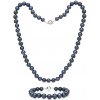 Perlový set náhrdelník a náramok 7,5 AA tmavý