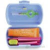 Curaprox Travel Set zubná kefka + CPS medzizubné kefky 2 ks + zubná pasta 10 ml darčeková sada, modrý