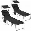tectake 405128 2 lehátka chloé 4 polohové, s podhlavníkom - čierna