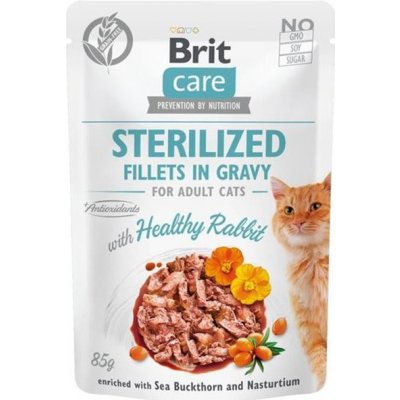Brit Care cat Kapsička Sterilized Fillets in Gravy with Healthy Rabbit 24 x 85 g