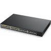 Zyxel GS1900-48HP v2 50portový gigabitový webový inteligentný PoE prepínač, 48x gigabitový RJ45 (24x PoE), 2x SFP, rozpočet PoE 170W