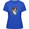 Premium Tričko - Dizajn č.1 - Dog Superstar - Royal - L - Dámske
