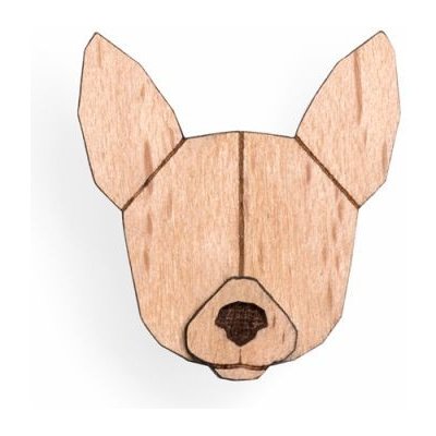 BeWooden drevená brošňa v tvare psa Chihuahua BR50