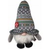 Hračka Dog Fantasy Winter Tale trpaslík pískací šedivý 30cm