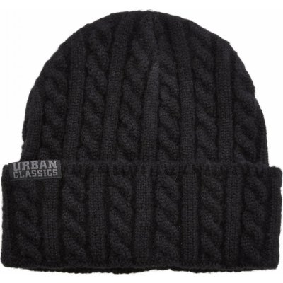 Urban Classics Zimná čiapka Cable Knit Beanie Farba: Black, Veľkosť: Uni