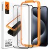 Spigen Glass tR AlignMaster 2 Pack FC Black iPhone 15 Pro AGL06895