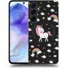 Picasee silikónový čierny obal pre Samsung Galaxy A55 5G A556B - Unicorn hviezdne nebo