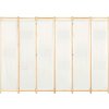 vidaXL 6-dielna deliaca stena do izby krémovo biela 240 x 170 x 4 cm látka