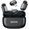 BOYA Microphone Wireless Mini 2-01 2.4GHz, with 2 transmitters and 2 receivers (Type-C and Lightning) Black EU