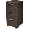 Regál Curver Style 3x14L so šuplíkmi tmavě hnědý