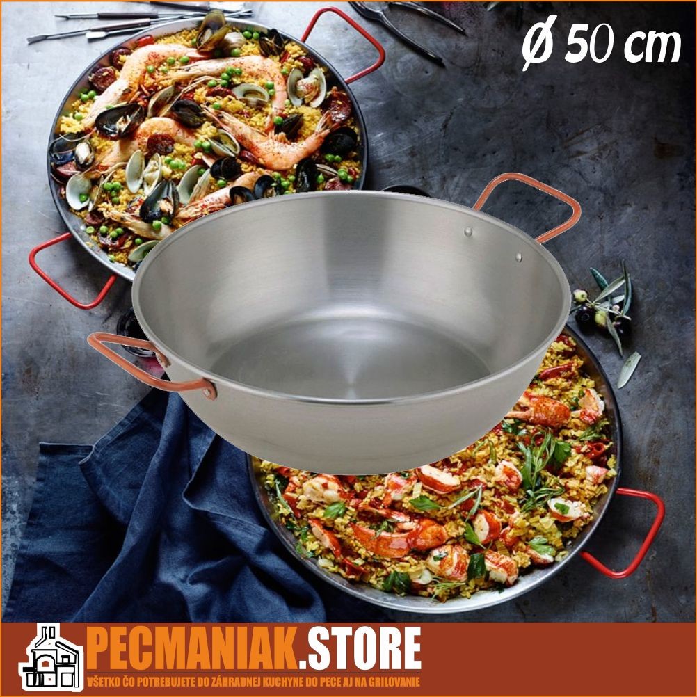 GARCIMA Oceľová hlboká panvica Paella WOK 50 cm