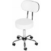 ModernHome BC009 Otočná stolička s operadlom, nosnosť 136 kg, biela