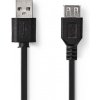 Kábel USB 2.0 A konektor/USB 2.0 A zdierka 3m NEDIS CCGP60010BK30