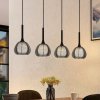 Lucande Tetira závesná lampa 4-pl., dlhá čierna - 9920009
