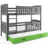 BMS Group Poschodová posteľ s prístelkou KUBO 3 190x90 | Grafitová - Zelená
