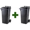 Akciový balíček - Popolnica Odpadová nádoba 120L čierna + čierna