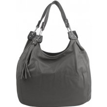 Praktická velká dámská kabelka přes rameno tmavě šedá