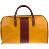 NovaKabelka.sk Galba Gialla Marrone kožená cestovná taška žltá