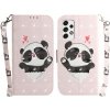 Peňaženkové 3D puzdro na Samsung Galaxy A73 5G - Heart Panda