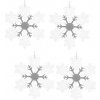 Súprava vianočná dekorácia Vločka, 4 ks, biela, 23 x 1 x 26 cm