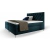 Wilsondo Čalúnená boxspring manželská posteľ s matracom Guliette 160x200 - tmavomodrá