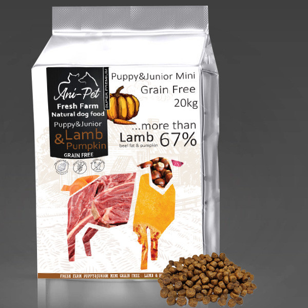 Fresh Farm GF Natural Dog Food Puppy & Junior Mini Lamb & Pumpkin 20 kg