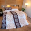 Stanex Krepové obliečky mandaly hnedé 140x220 + 90x70 cm
