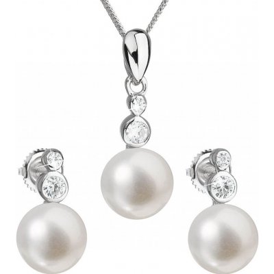 Evolution Group Súprava strieborných šperkov s pravými perlami Pavona 29035.1 (náušnice, retiazka, prívesok)