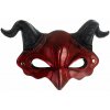 Ruhhy 26123 Maska čerta s rohmi HALLOWEEN, červená