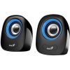 Genius reproduktory SP-Q160, 2.0, 6W, čierno-modré, regulácia hlasitosti, stolový, 3,5 mm jack (USB), 150Hz-20kHz, DOPREDAJ