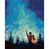 zuty Maľovanie podľa čísel - Hviezdna noc a mladý pár, 80x100 cm, bez rámu a bez vypnutia plátna (8596530057864)