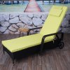 Mendler Poly-ratanové lehátko Carrara, Relax Lounger Garden Lounger, Alu antracit, Vankúš svetlo zelený