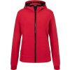James & Nicholson | JN 1145, Dámska 2-vrstvová softshell bunda s kapucňou, červená - čierna, M