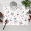 Biante Detské bavlnené prestieranie na stôl Sandra SA-372 Myšky a konvičky na bielom 30x40 cm