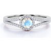Emporový strieborný prsteň GU-DR14761R-SILVER-MOONSTONE-ZIRCON Veľkosť: 9 (EU: 59-60)
