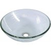 SAPHO - RIPPLE sklenené umývadlo na dosku Ø 42 cm, číre s textúrou 2501-18