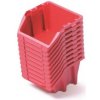 Prosperplast Set úložných boxů 10ks BINEER SHORT SET 180x98x118 červený