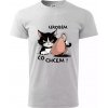 Mačka urobím čo chcem - Klasické pánske tričko vyššej gramáže - 2XL ( Svetlosivý melír )