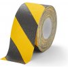 Čierno-žltá korundová protišmyková páska pre nerovné povrchy FLOMA Hazard Conformable - dĺžka 18,3 m, šírka 10 cm, hrúbka 1,1 mm