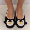 Zateplené dámske čierne papuče Pingu