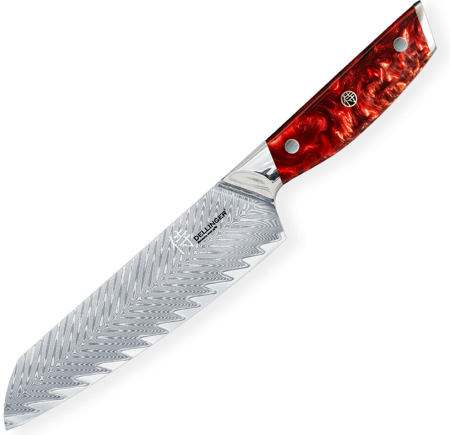 Dellinger Nôž Santoku RESIN FUTURE 17 cm, červený