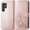 VSETKONAMOBIL 69142 ART FLOWERS Peňaženkový obal pre Samsung Galaxy S24 Ultra 5G svetloružový