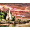 Diamondi Diamantové maľovanie - MAJÁK A ČAJKY Rámovanie: vypnuté plátno na rám, Rozmer: 40x50 cm